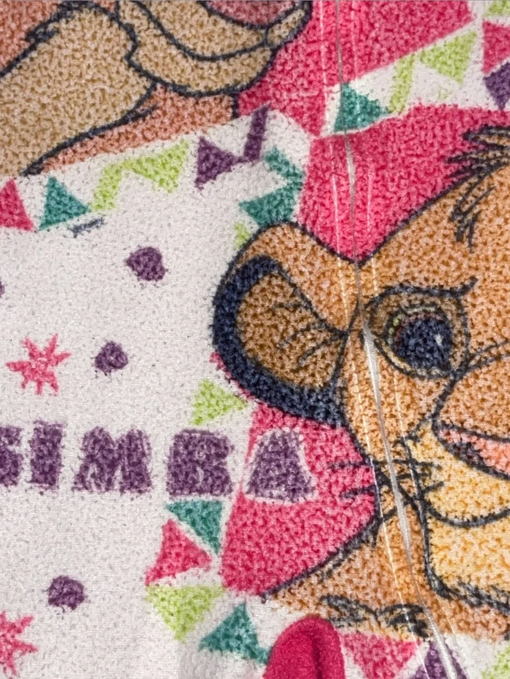 Disney Pajamas Girls Size 5 Lion King Simba Nala Vintage 90’s Fleece Pink White